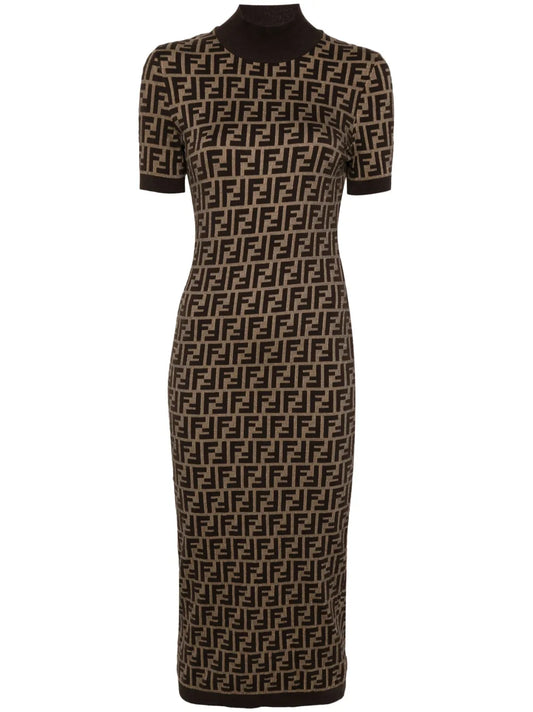 Ff-Jacquard Midi Dress