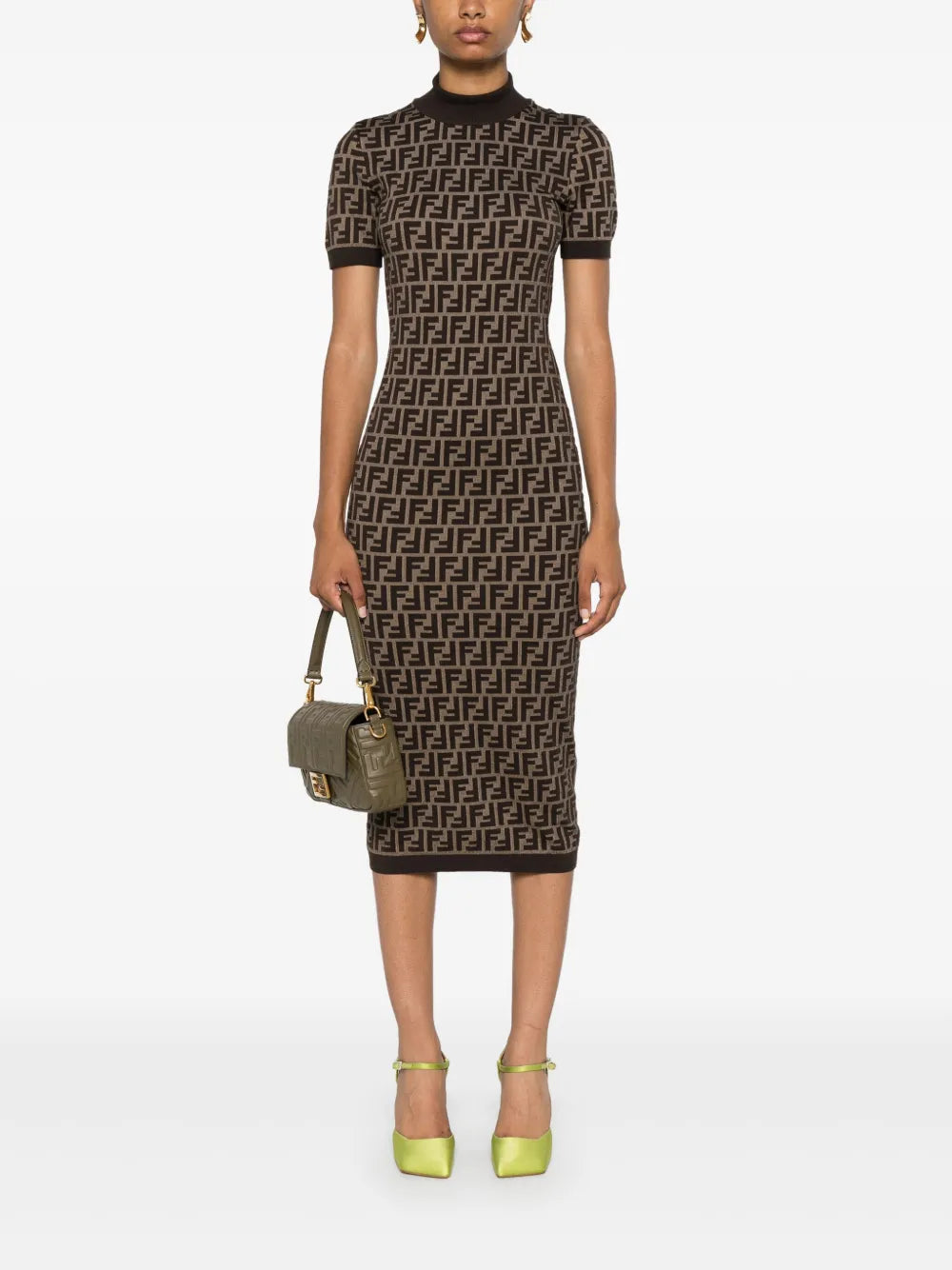 Ff-Jacquard Midi Dress