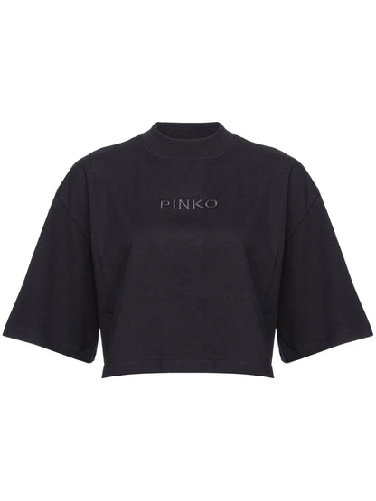 Logo-Embroidered Cotton Cropped T-Shirt