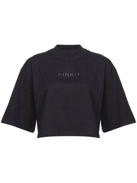 Logo-Embroidered Cotton Cropped T-Shirt