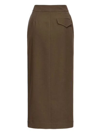 Lanterna Front-Slit Midi Skirt