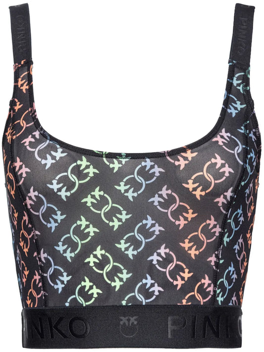 Love Birds-Pattern Cropped Top