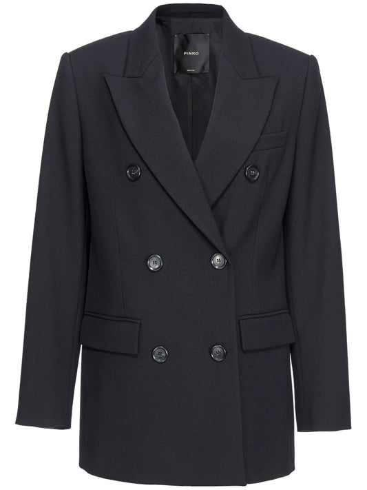 Double-Breasted Twill Blazer
