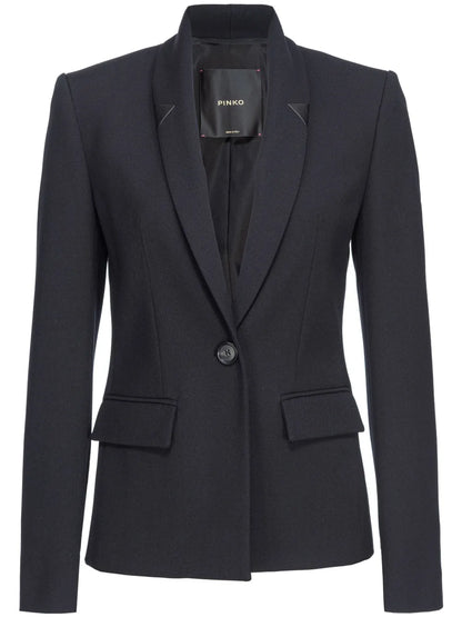 Shawl-Lapel Twill Blazer