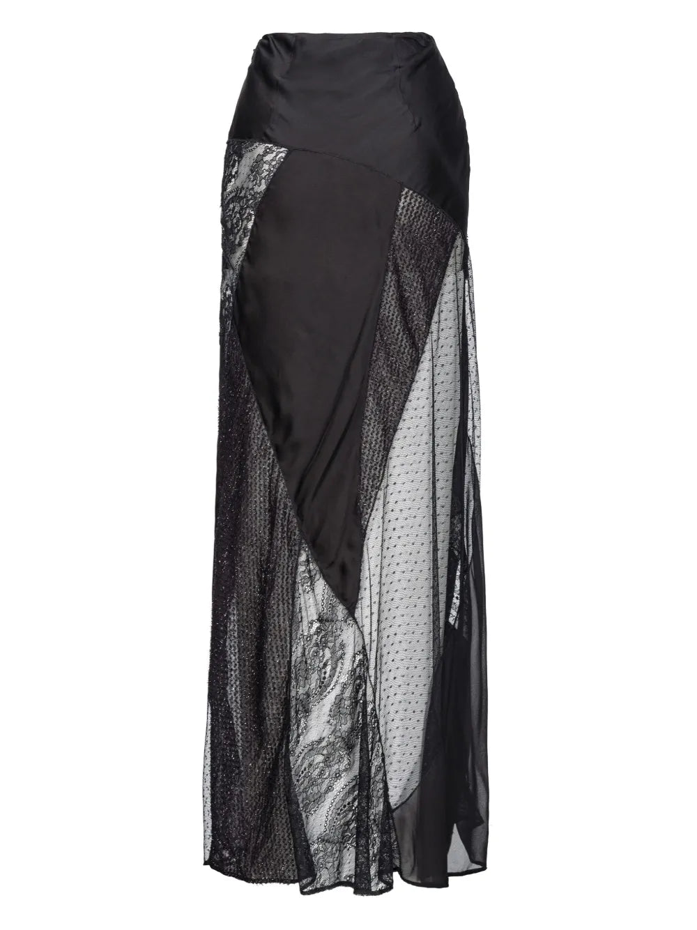 Panelled Semi-Sheer Maxi Skirt