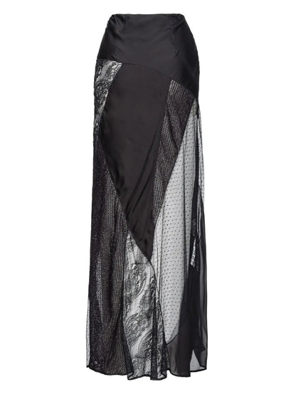 Panelled Semi-Sheer Maxi Skirt