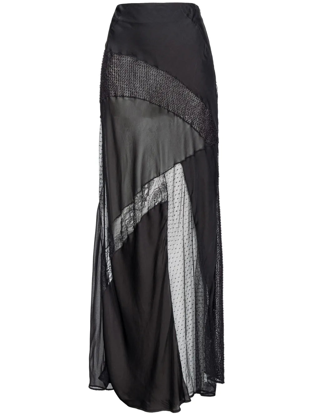Panelled Semi-Sheer Maxi Skirt