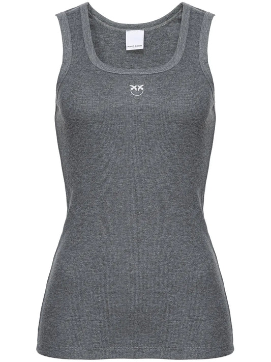 Love Birds-Embroidered Ribbed Tank Top