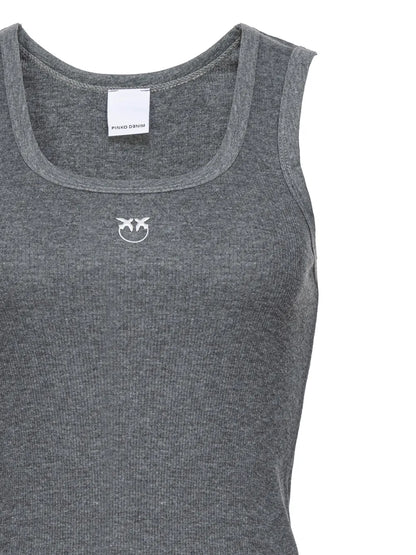 Love Birds-Embroidered Ribbed Tank Top