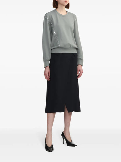 Embellished Panelled-Design Sweatshirt