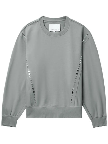 Embellished Panelled-Design Sweatshirt