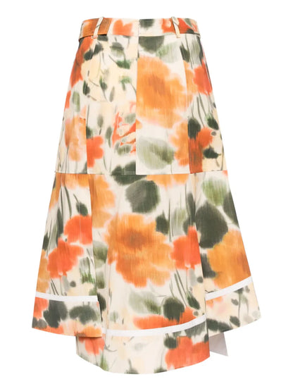 Floral-Printed Midi Skirt
