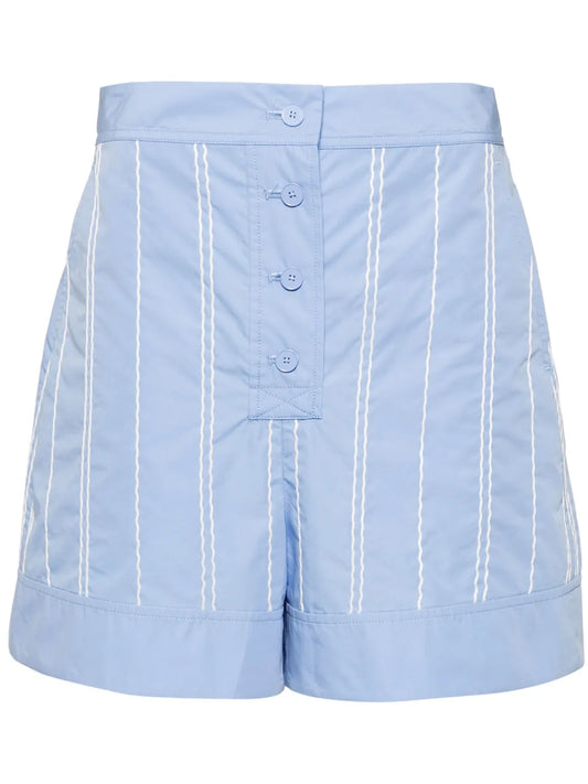 Embroidered-Design Shorts