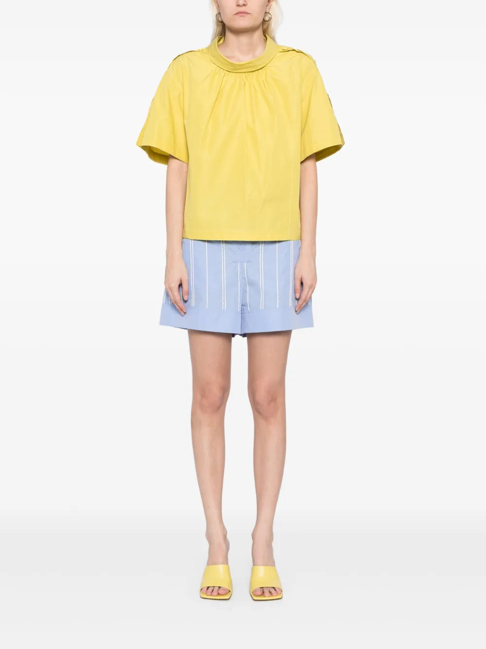 Embroidered-Design Shorts