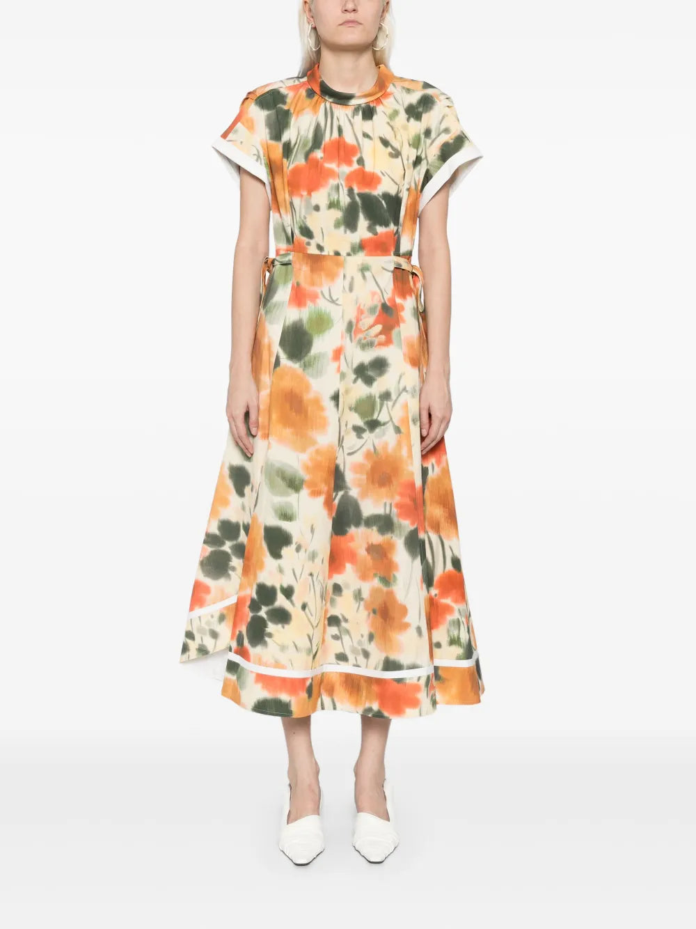 Blurred Marigold Midi Dress