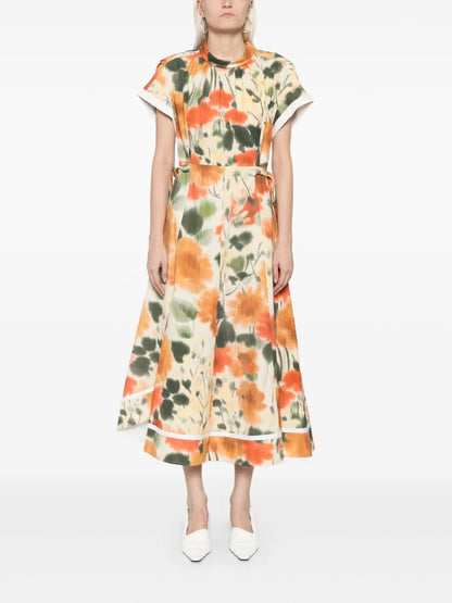 Blurred Marigold Midi Dress