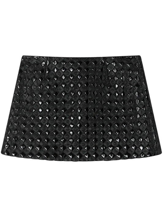 Grass Patent-Like Quilted Skirt
