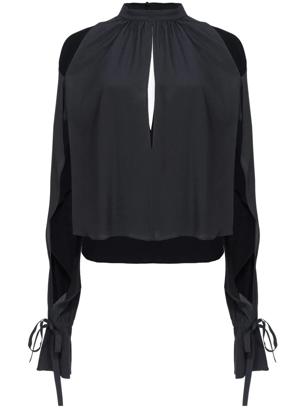 Cut-Out Long-Sleeve Blouse