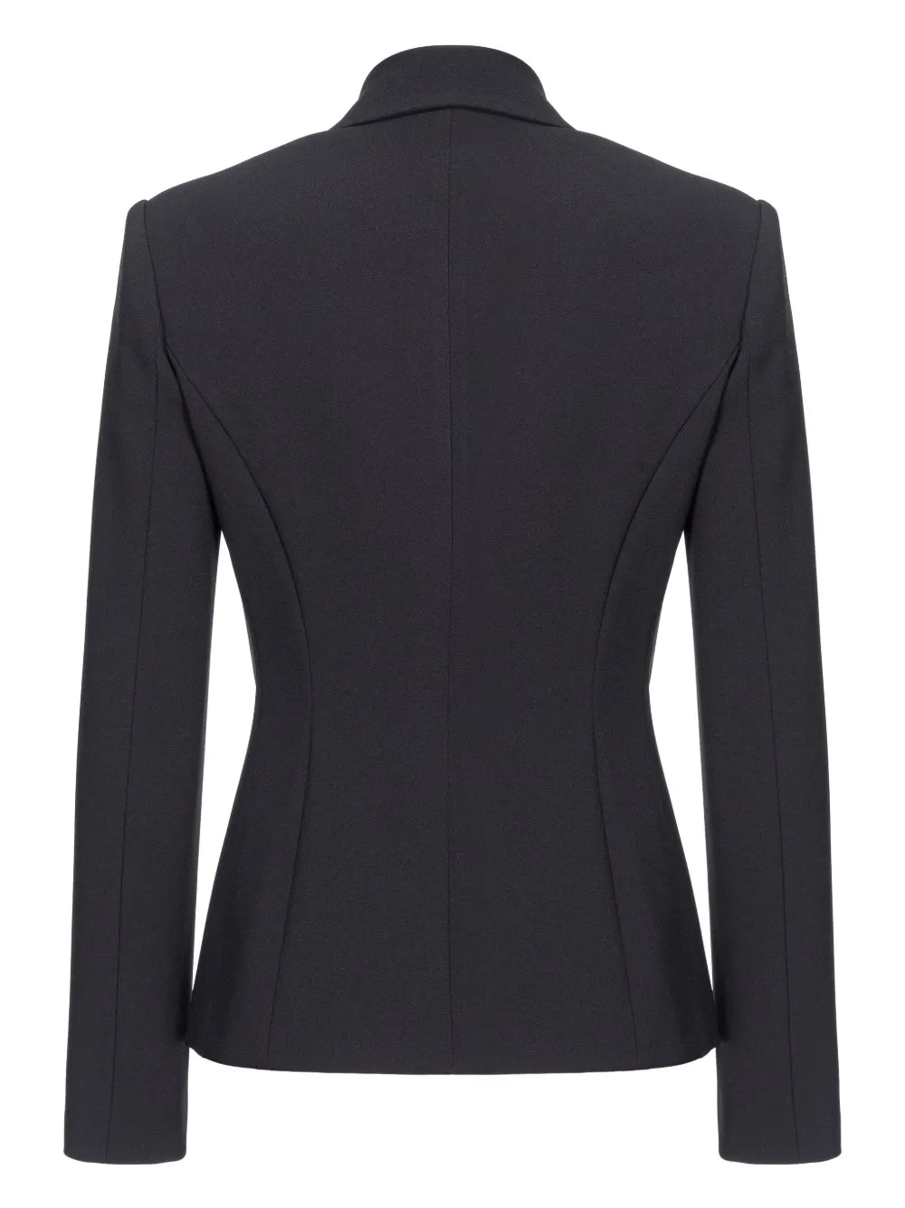 Zipped Crepe Notch-Lapel Blazer