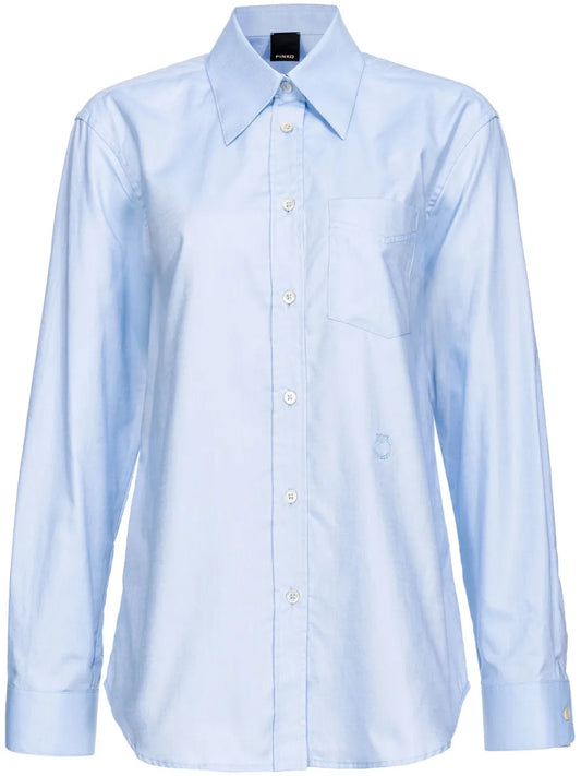 Love Birds-Embroidered Cotton Shirt