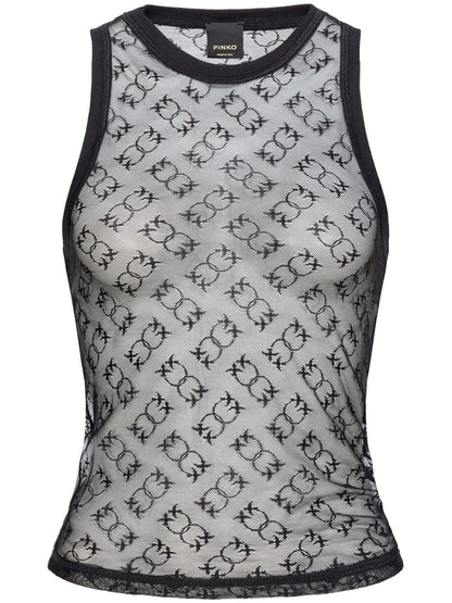 Love Birds-Jacquard Mesh Tank Top