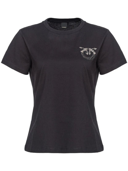 Love Birds-Embellished Cotton T-Shirt