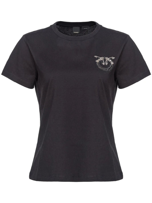 Love Birds-Embellished Cotton T-Shirt