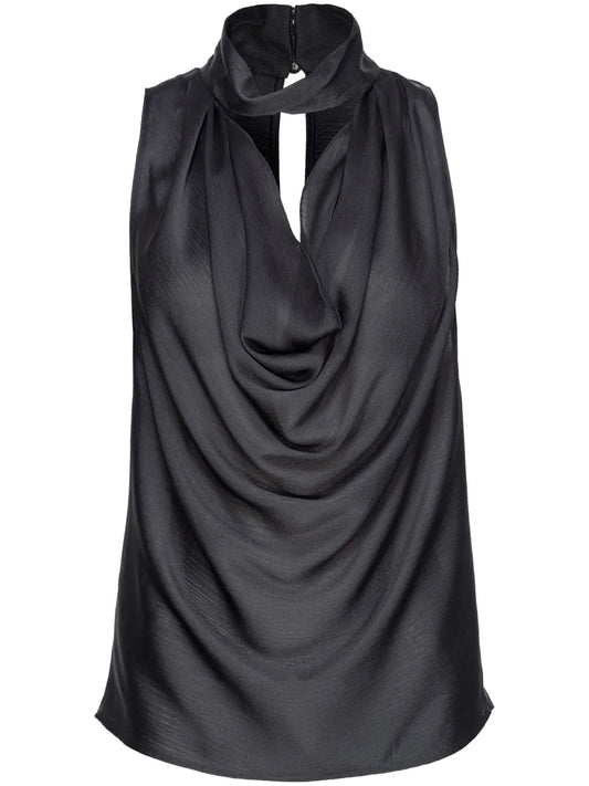 Draped Satin Blouse