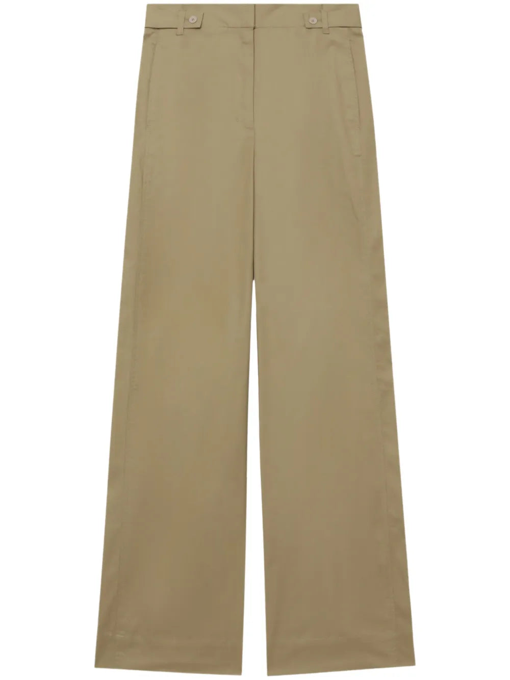 Belted Waist Tabs Straight-Leg Trousers