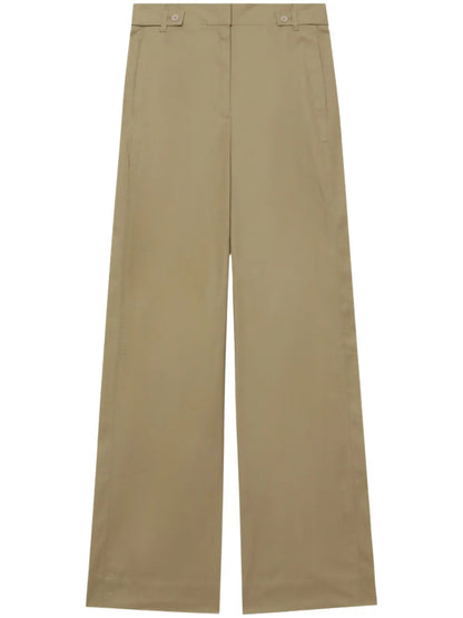Belted Waist Tabs Straight-Leg Trousers