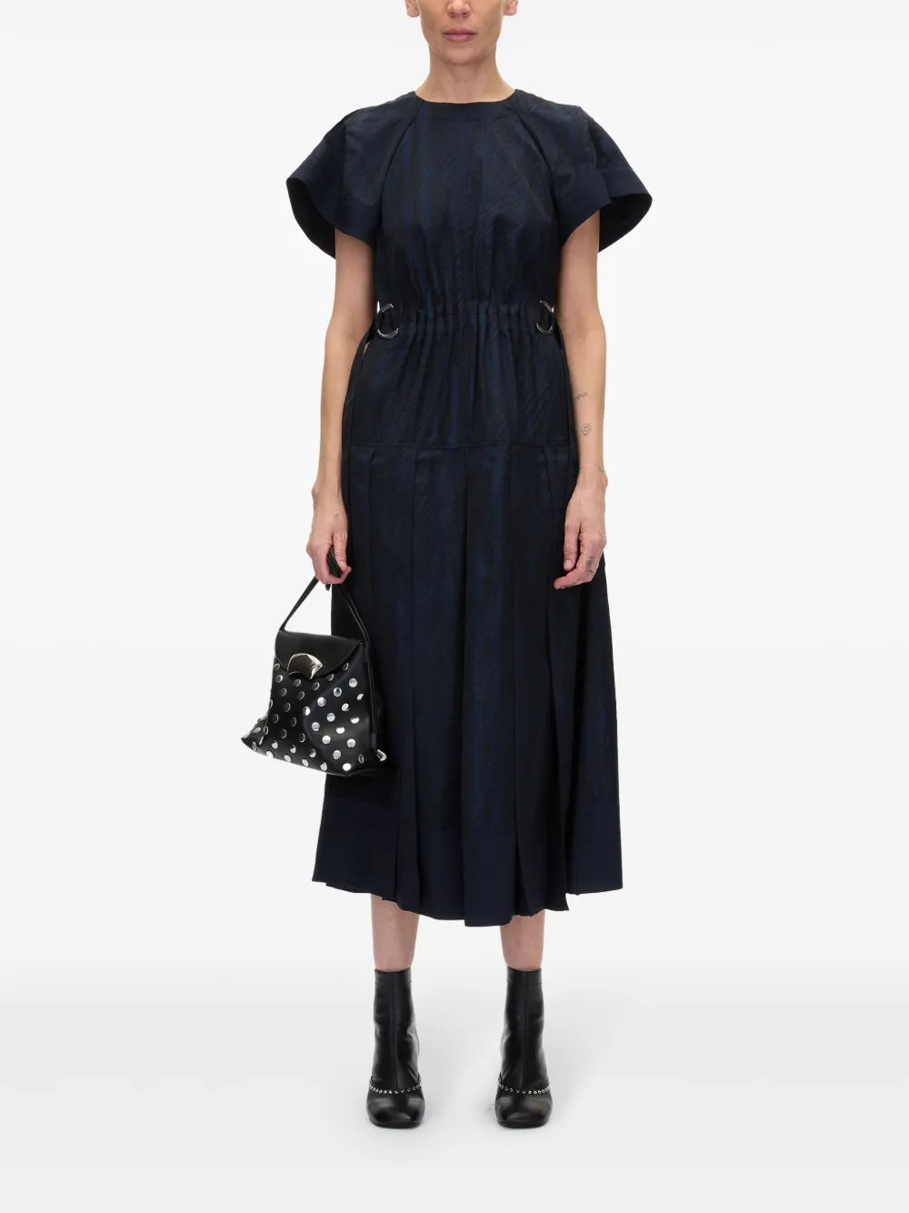 Draped-Design Midi Dress