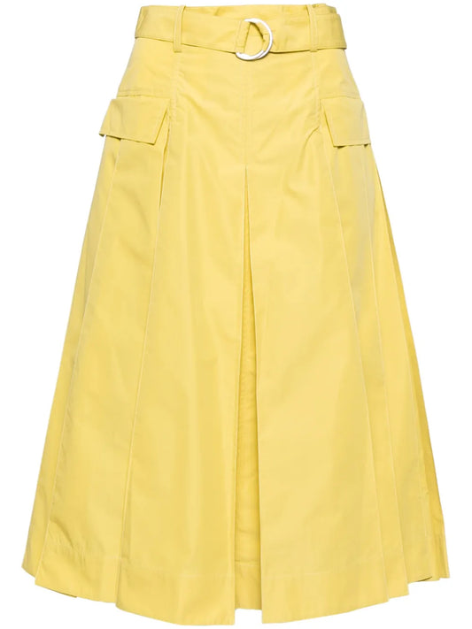 D-Ring Buckle Midi Skirt