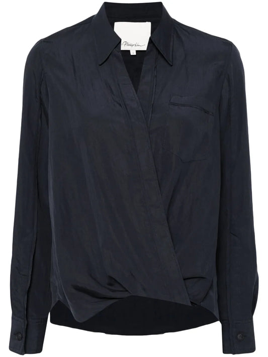 Draped Crossover Shirt