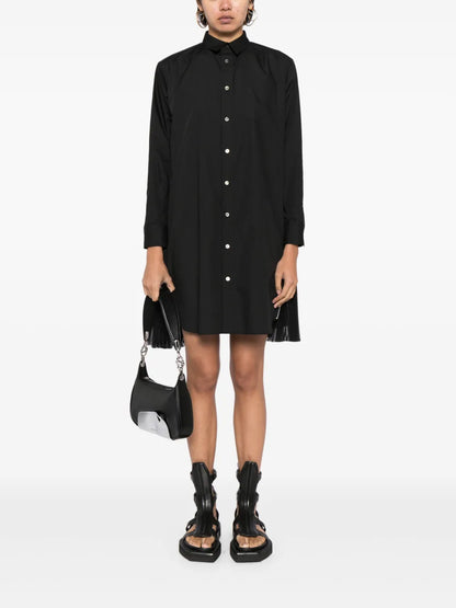 Layered Zip-Detail Shirt Dress