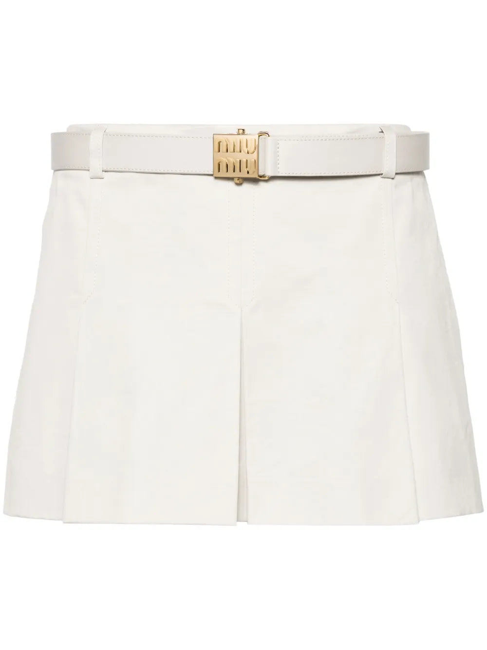 Logo-Buckle Pleated Miniskirt