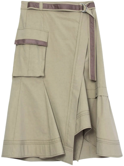 Contrast-Lining Skirt