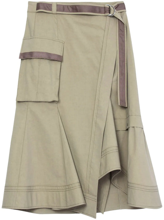 Contrast-Lining Skirt