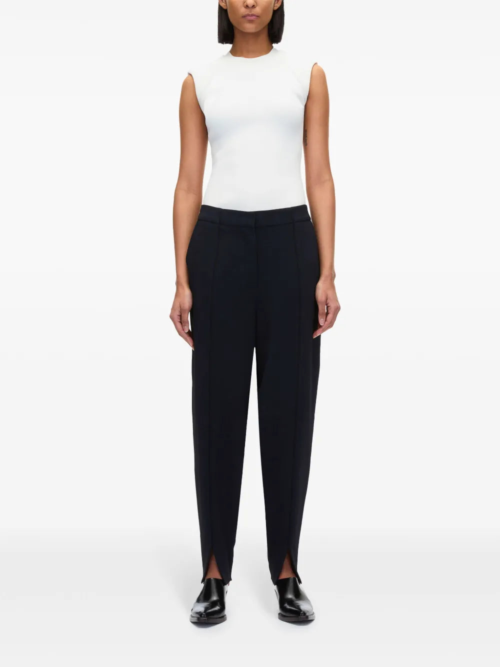 Pressed-Crease Tapered Trousers