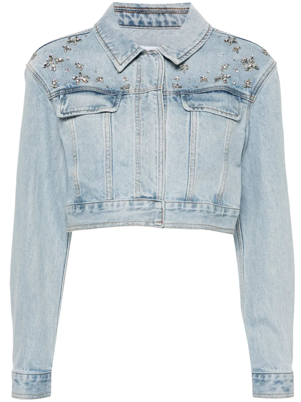 Crystal-Embellished Denim Jacket