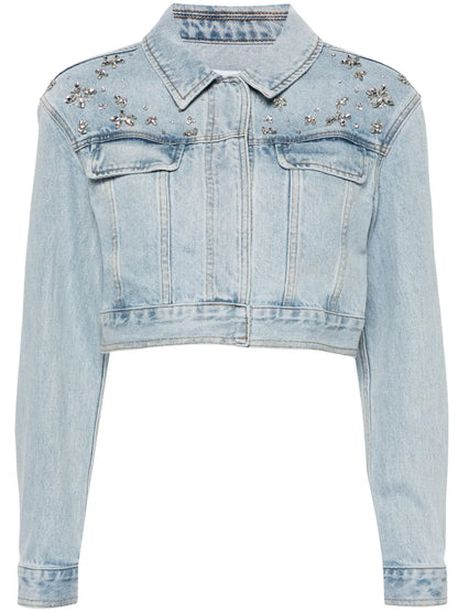 Crystal-Embellished Denim Jacket