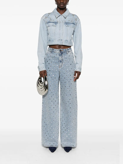 Crystal-Embellished Denim Jacket