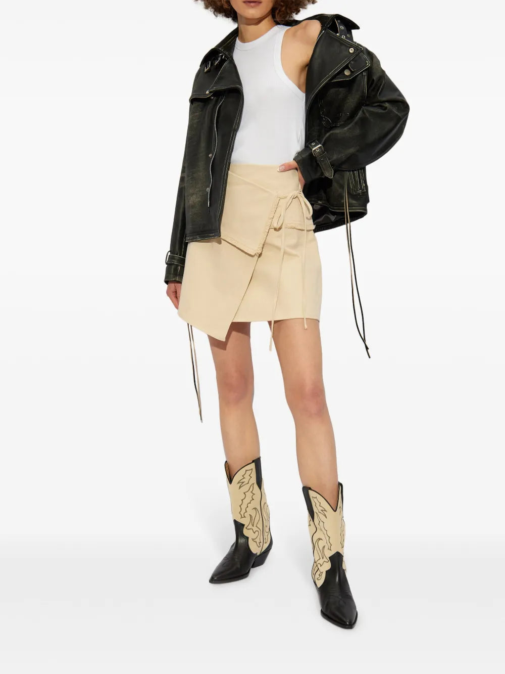 Panelled Wrap Miniskirt