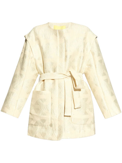 Otti Belted Jacquard Jacket
