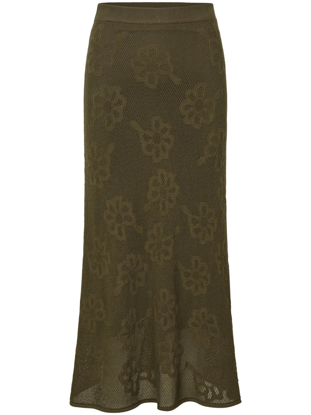 Embroidered Floral Knit Skirt