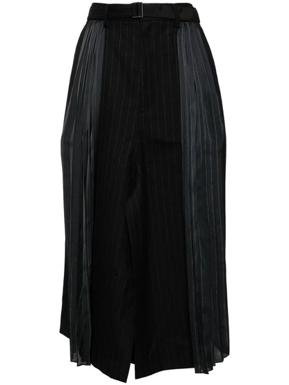Striped Pleated Skirt
