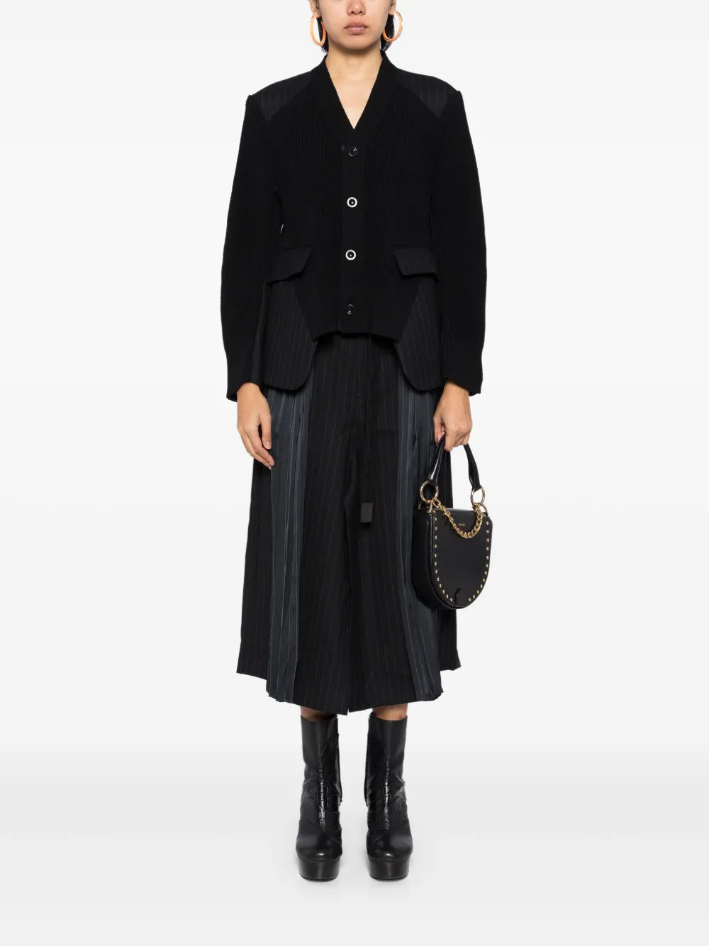 Striped Pleated Skirt