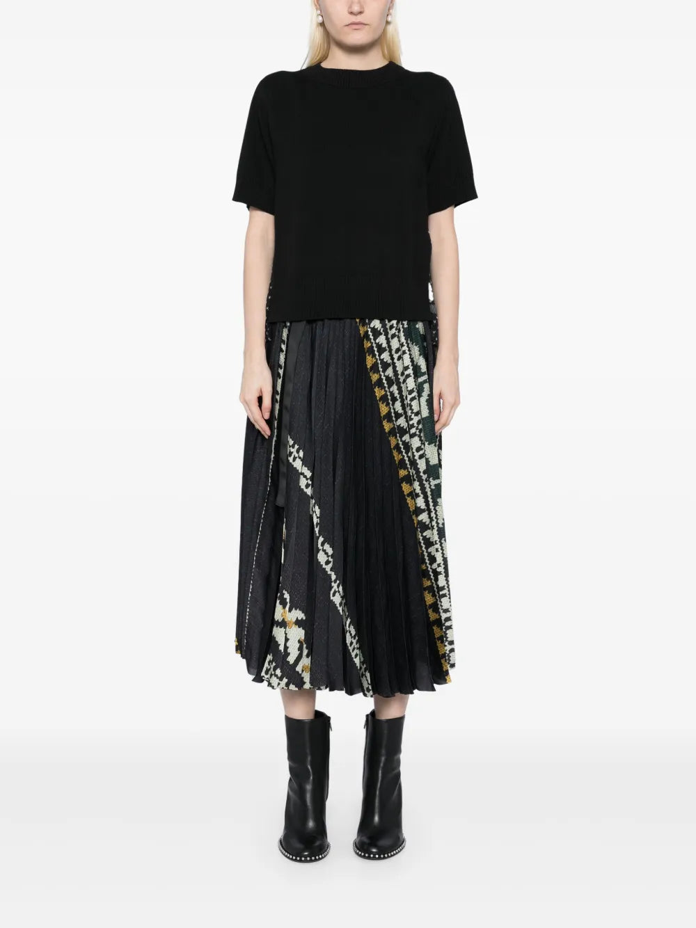 Pattern Knitted T-Shirt