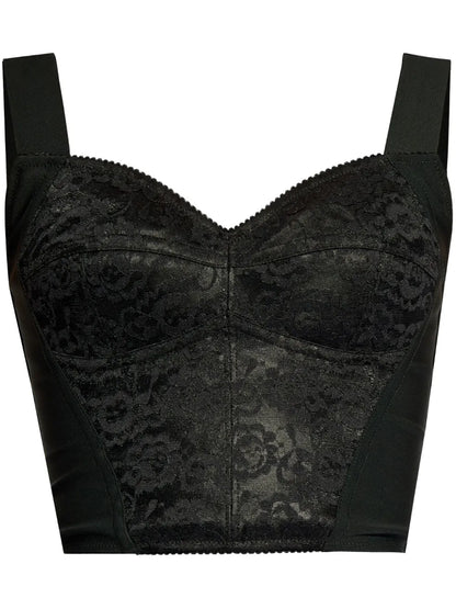 Lace-Trim Corset Top