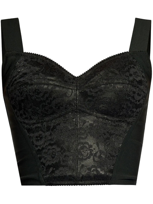 Lace-Trim Corset Top