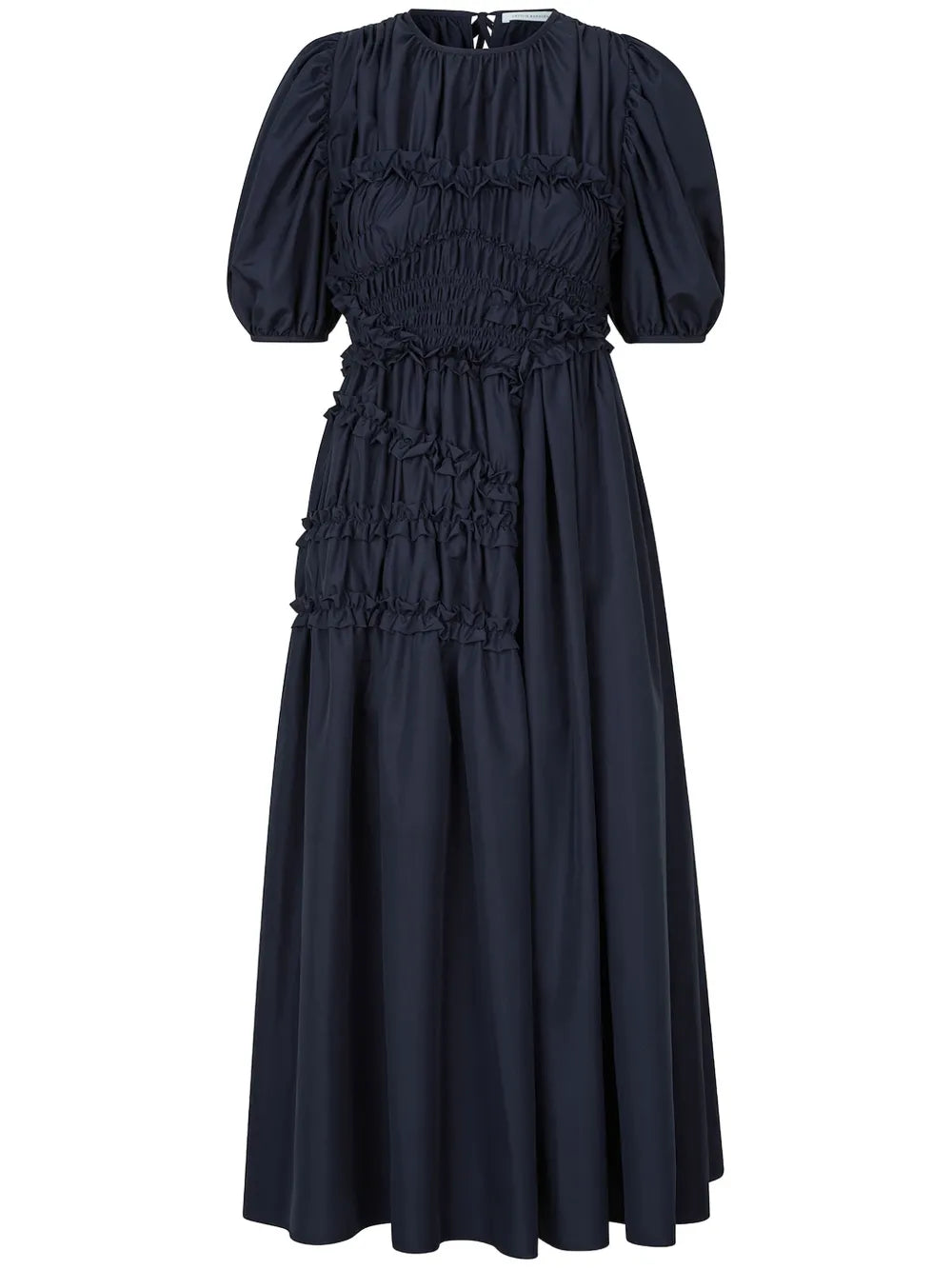 Smocked Lace-Up Back Dress